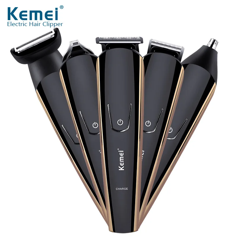 Kemei Multifunctional 5 In 1 Electric Washable Hair Clipper Nose Trimmer Beard Shaver Removable Men's Trimming Hair Clipper D45