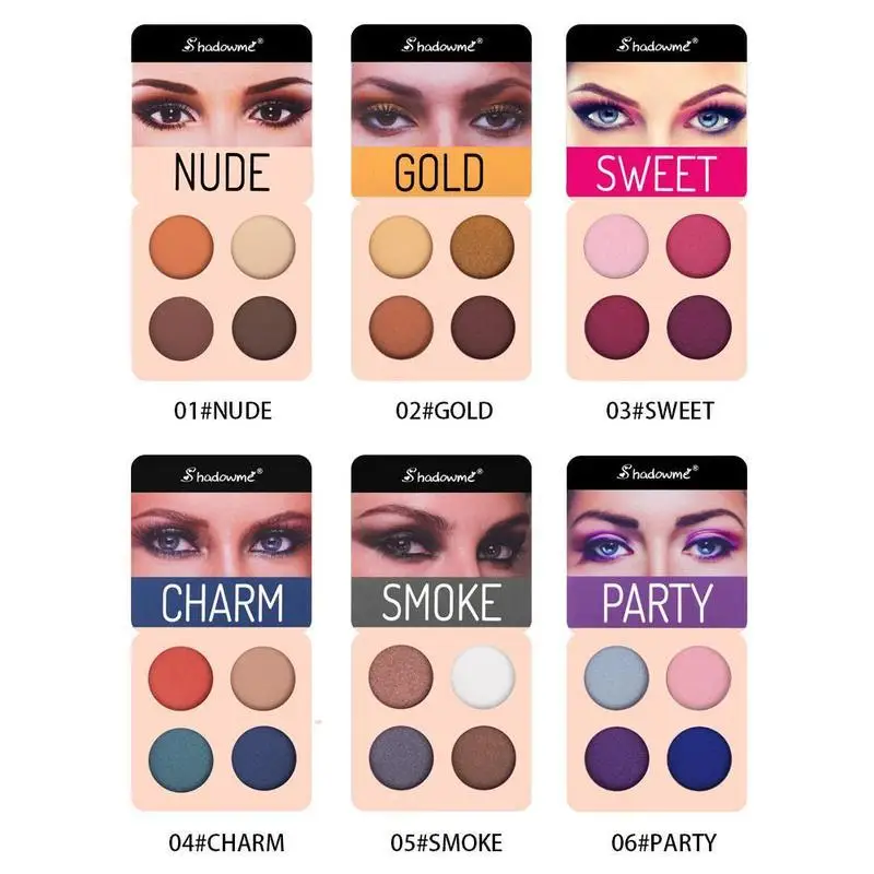 New 4 Color Wine Red Eyeshadow Palette Pressed Shimmer Matte Eye Shadow MakeUp Long-Lasting For Beauty |
