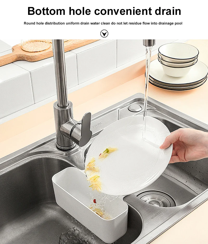 

NEW Kitchen Sink Hanging Drain Basket Sink Kitchen Waste Storage Basket Multi Functional Dishwashing Pool Shelf Y9Y085B8