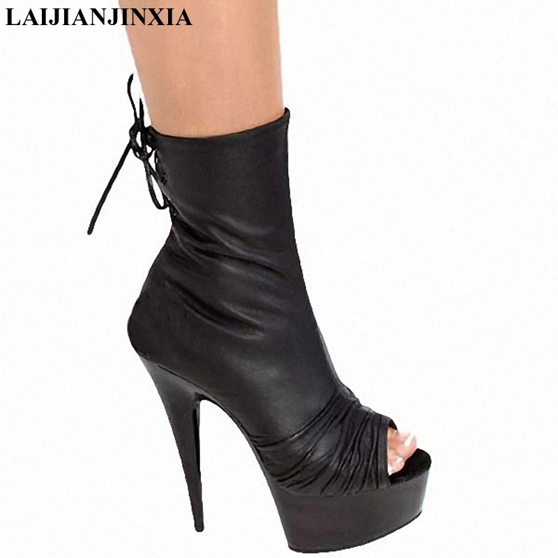 New Sexy 15cm Thin High-Heels Platform Shoes Night Club Party Pole Dancing Shoes Ankle Boots Dance Shoes