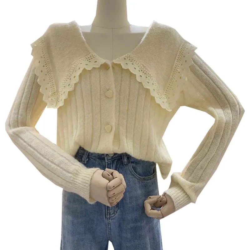 

In early autumn of 2020, South Korea age-reducing knitted mohair doll lapel with temperament single-breasted jacket