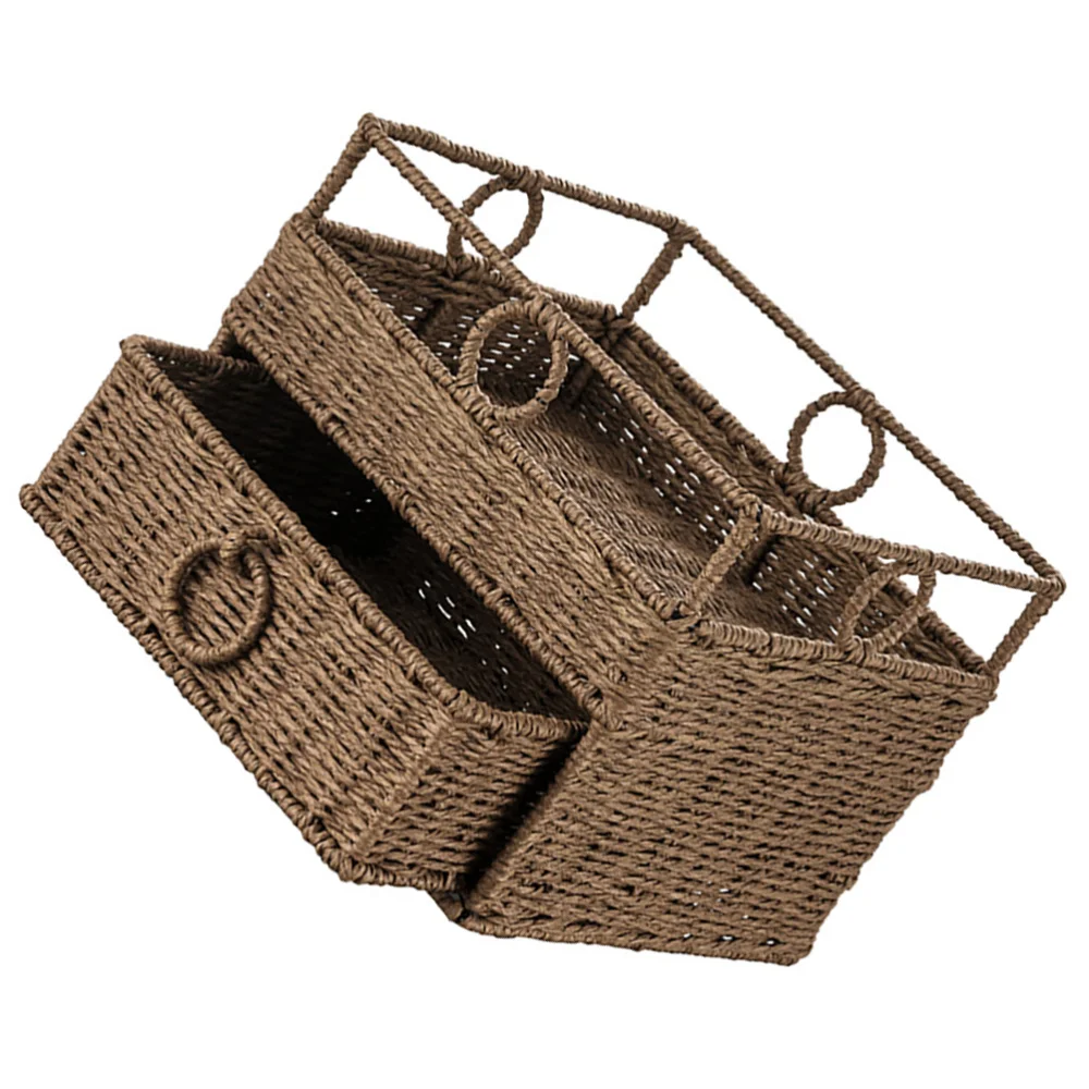 

1pc Cosmetics Weave Storage Box Jewelry Cosmetics Container Home Organizer