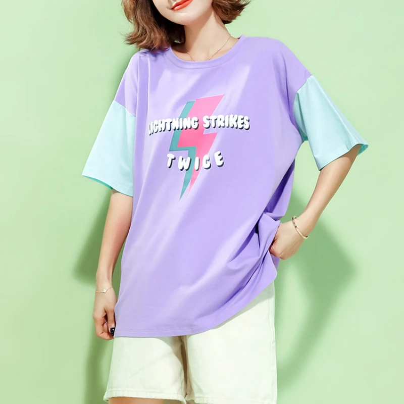 

Cheap wholesale 2021 summer new plus size cotton woman tshirts casual fashion graphic tee lady beautiful nice women Tops female