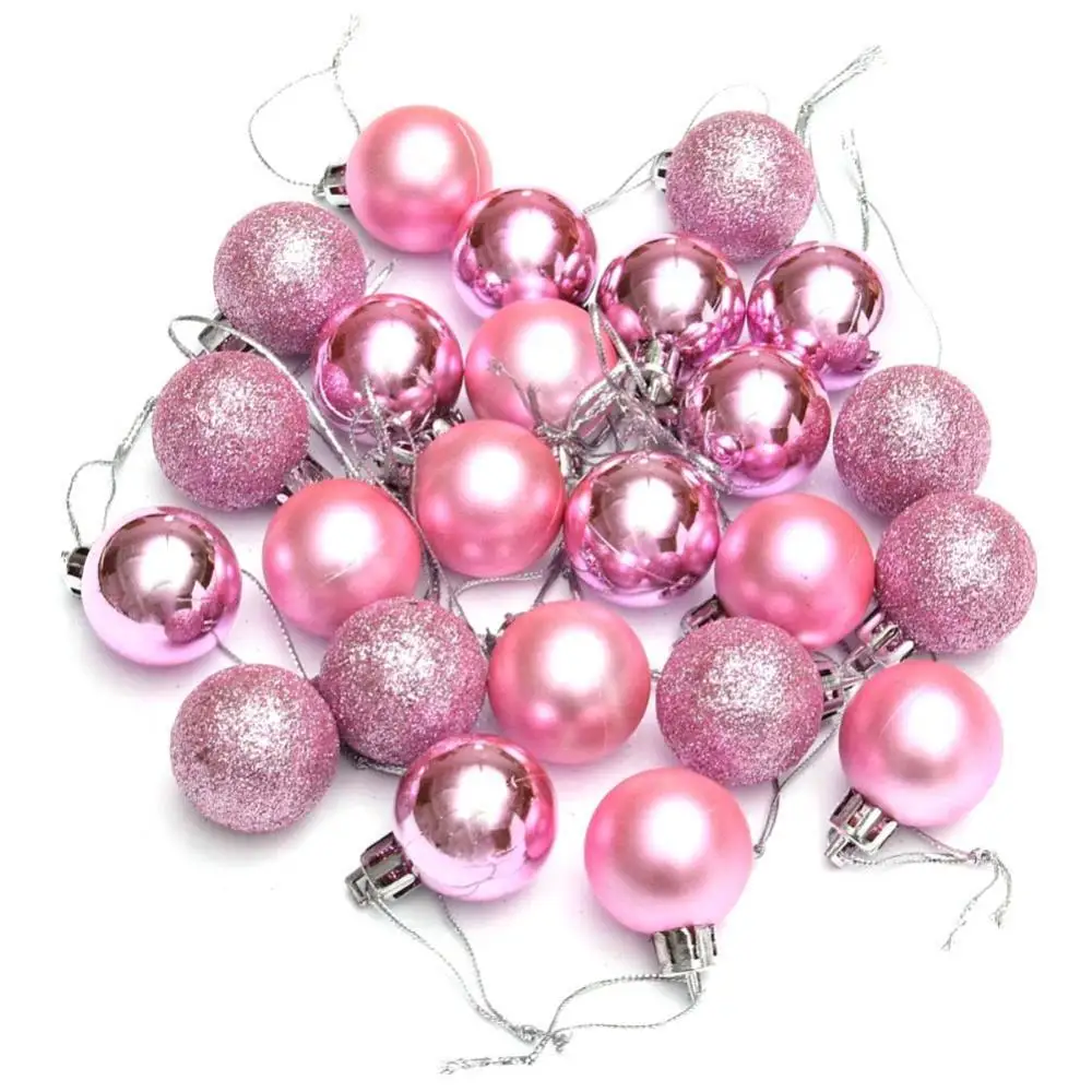 

24Pcs 3cm Christmas Decoration Plastic Christmas Tree Balls Baubles Home Party Hanging Ornaments New Year's Decor