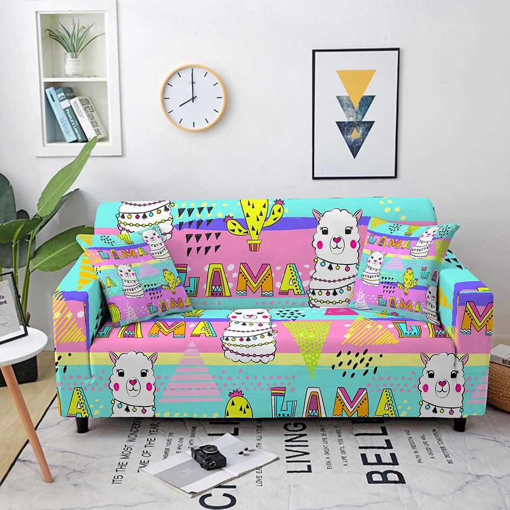 

Elastic Sofa Cover Cartoon Animal Printed Sofa Slipcover Corner Sofa Cover for Living Room Couch Cover for sofas Sofa Protector