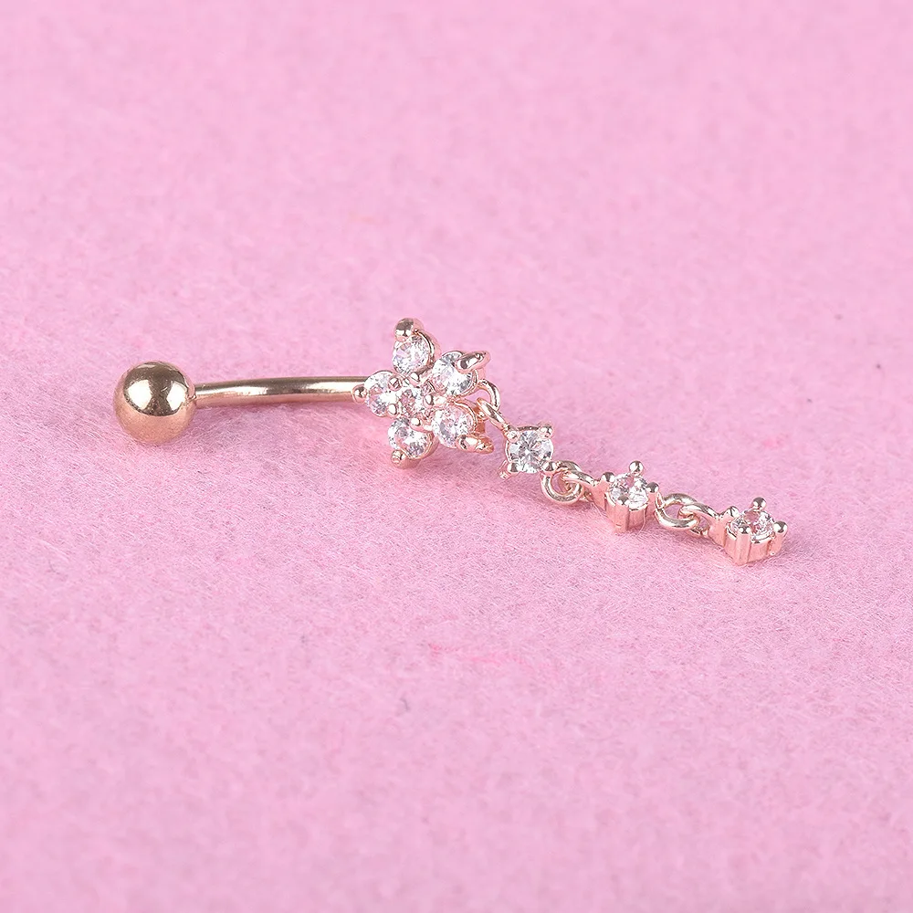 Прокол украшения оригинальность изысканный Aaa циркон узор пупок гвоздь из