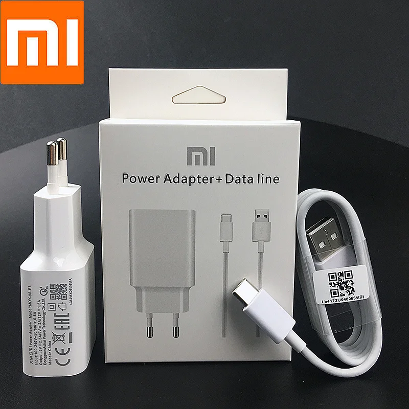 charger set box Оригинальное быстрое зарядное устройство Xiao mi QC 3,0 EU штекер зарядный адаптер питания usb type c кабель для mi 9 8 se 6 a2 a1 mi x 2 2s 3 Red mi note 7 - Тип штекера: charger set box