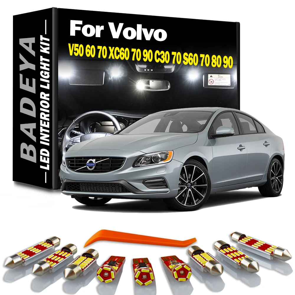 

BADEYA LED Interior Map Dome Light Bulbs Kit For Volvo V50 V60 V70 C30 C70 S60 S70 S80 S90 XC60 XC70 XC90 Car Accessories Canbus