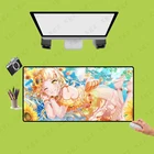 Большой коврик для мыши XGZ с японским аниме, резиновый нескользящий HD Коврик для компьютерного стола с изображением цветов и сестры, XXL