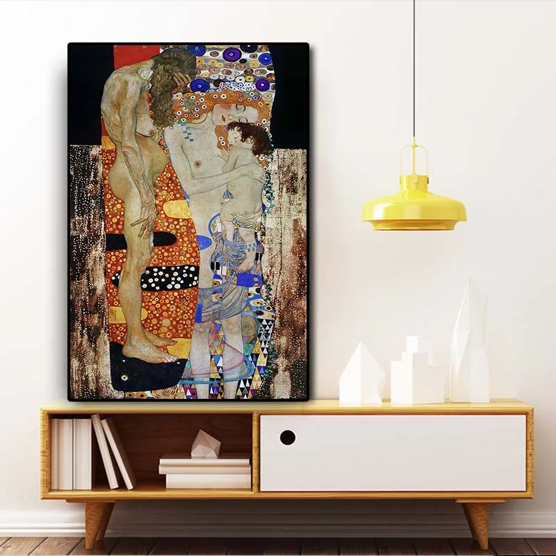 

The Three Ages of Woman Gustav Klimt Oil Painting on Canvas Posters and Prints Wall Art Picture for Living Room Home Wall Decor