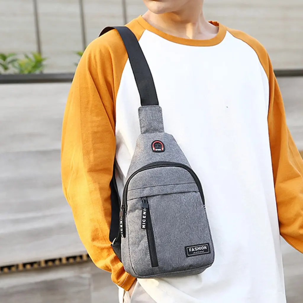 

Male Women Canvas Messenger Pack BolsaNylon Waist Packs Sling Bag Crossbody Outdoor Sport Shoulder Chest Daily Picnic