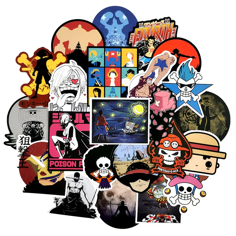100 шт./компл. аниме один кусок Луффи наклейки для автомобиля ноутбука ПВХ рюкзак