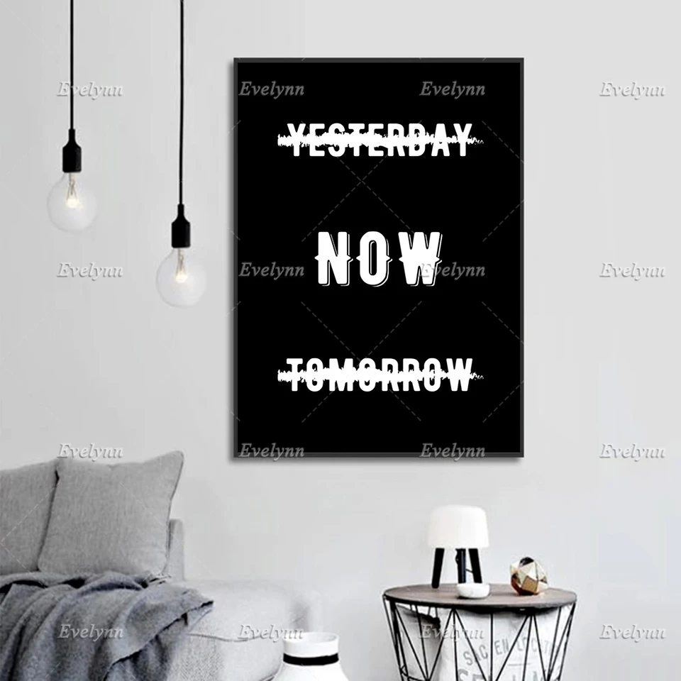 Настенная Картина на холсте сейчас! Вдохновляющие цитаты плакат с принтом