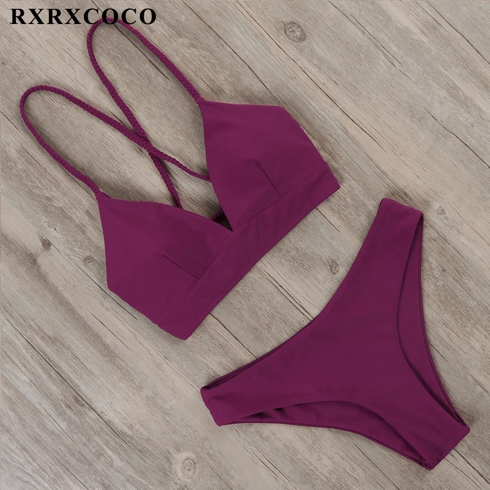 RXRXCOCO сексуальный бандаж бикини 2021 купальный костюм Для женщин стринги набор Пуш