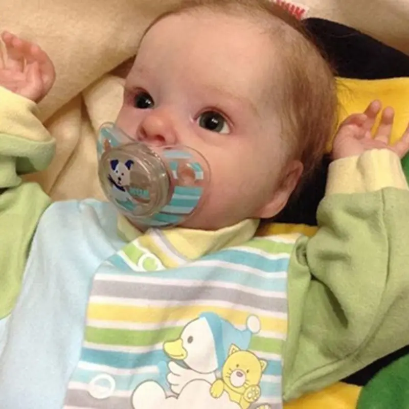 Кукла реборн 18 дюймов мягкая кукла младенец с черными глазами и коричневыми