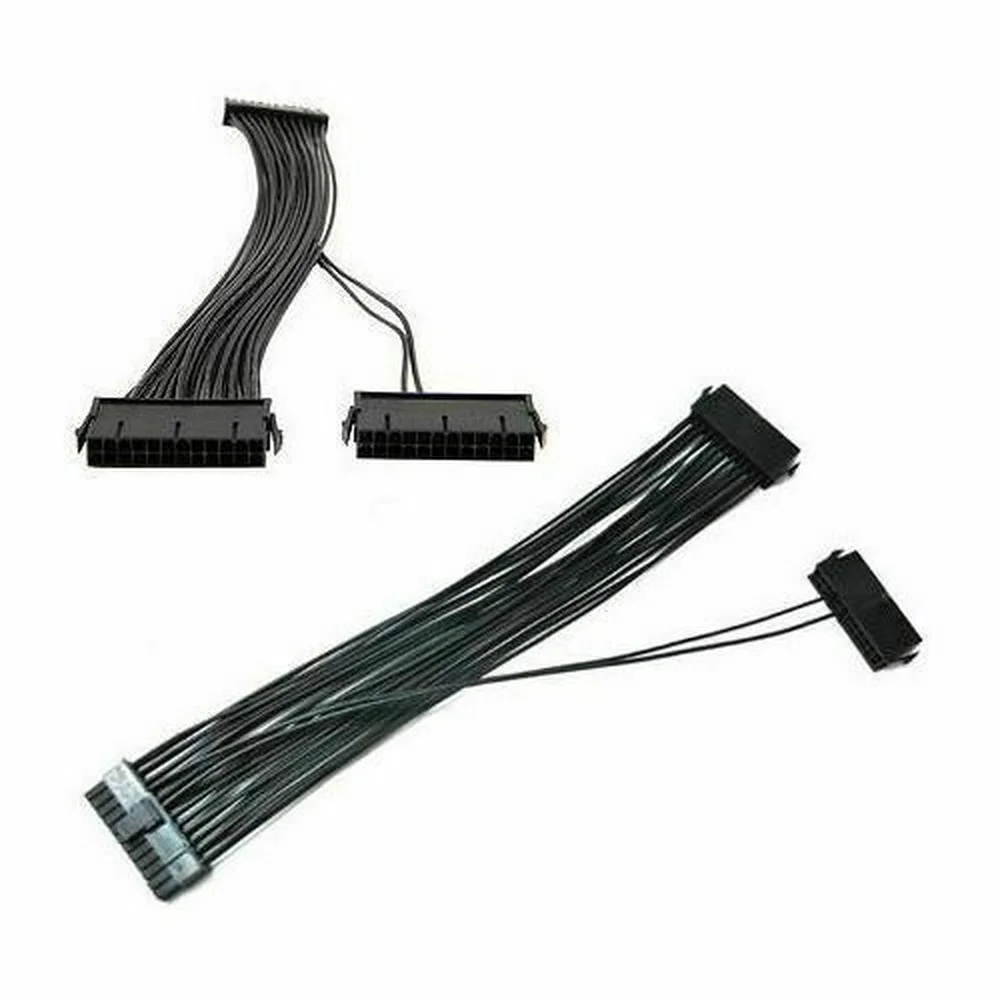 

12" Inch (30 cm) Dual PSU 24-pin ATX Power Extension Adapter Cable