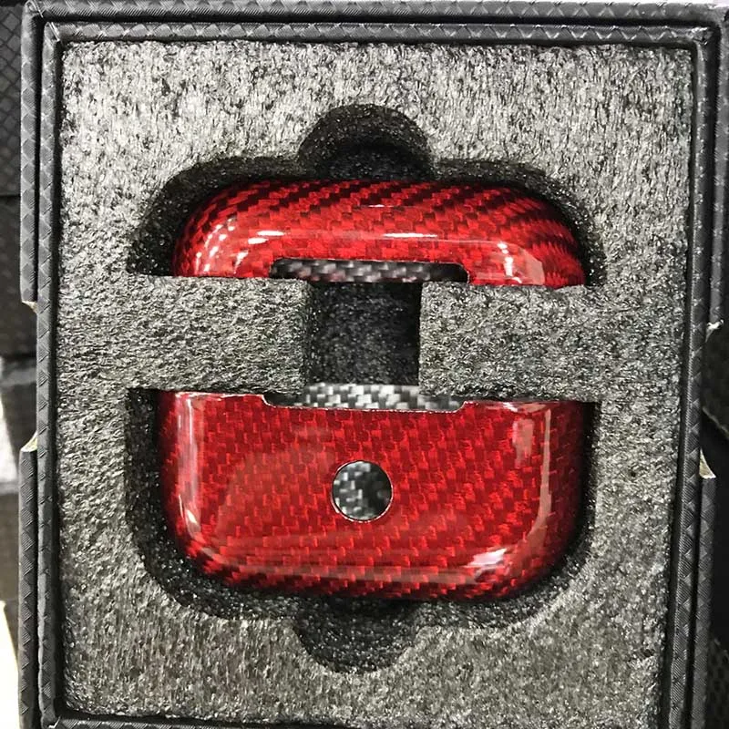 Glossy Red Чехол из настоящего углеродного волокна для Apple AirPods Pro, роскошный тонкий жесткий защитный чехол для AirPods Pro, чехол для наушников, аксессуары - Цвет: Glossy Red