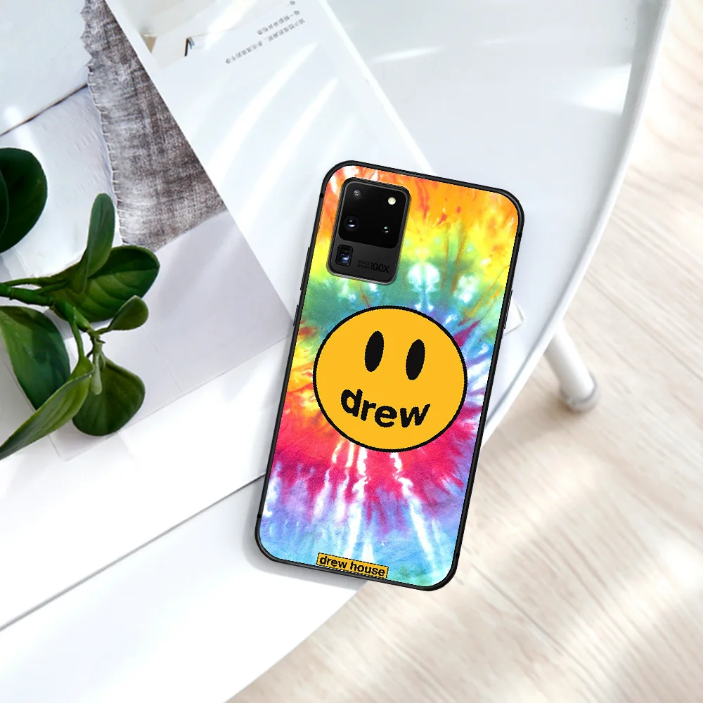 

Luxury Fashion Brand DREW Phone Case For Samsung Galaxy Note S 8 9 10 20 Plus E Lite Uitra black Prime Trend Cell 3D Funda Tpu