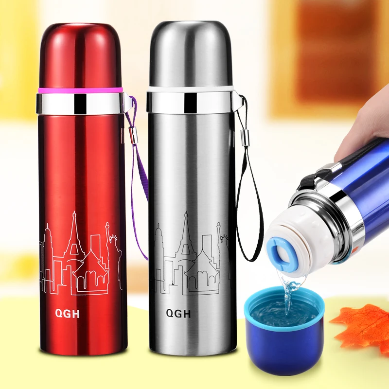 Thermos Bottle Insulated Cup Adult Large Capacity Children's Stainless Steel Drop-proof Household Pot | Дом и сад