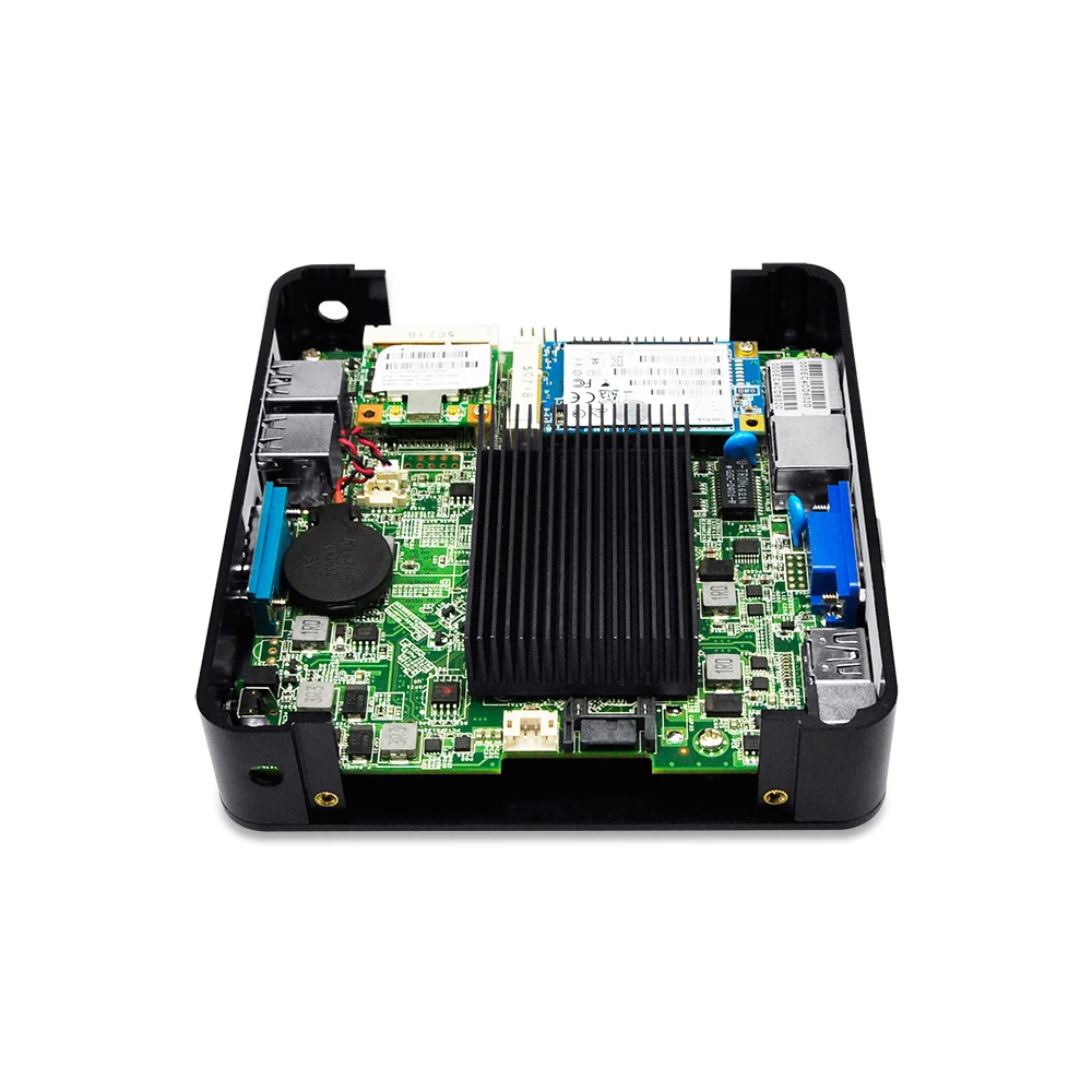 Недорогой тонкий клиент QOTOM X86 двойной Lan celeron J1900 Linux безвентиляторный мини-ПК