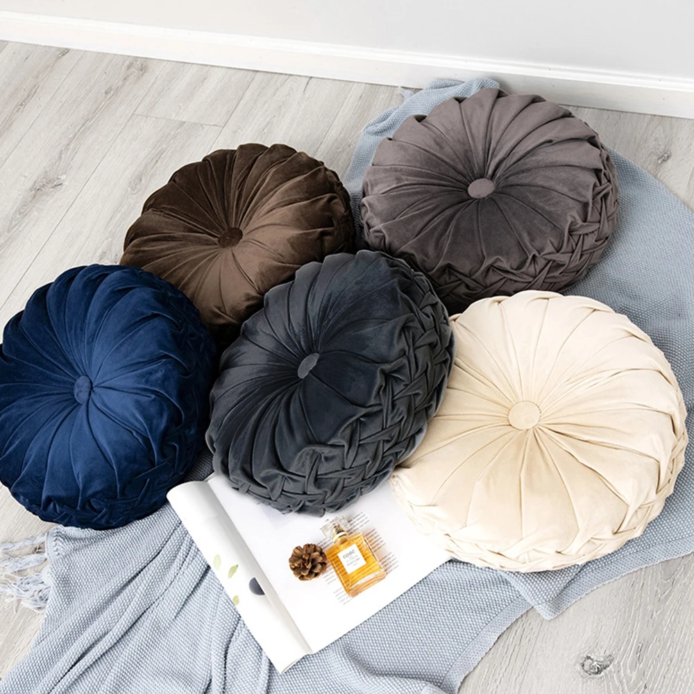 Подушка в форме тыквы татами бархатная тканевая утолщенная круглая подушка на