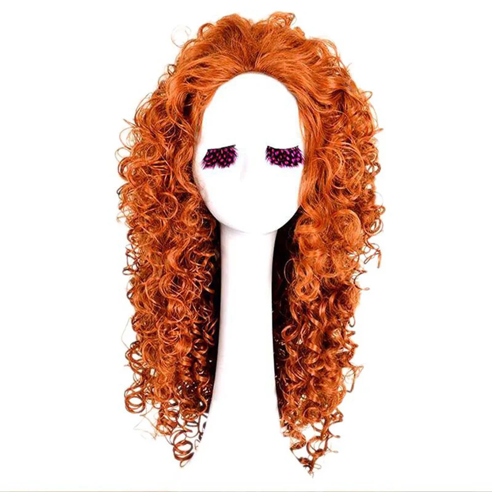 wig Карнавальный костюм принцессы Мериды из фильма «VEVEFHUANG»; вечерние костюмы принцессы на Хэллоуин; одежда для костюмированной вечеринки для девочек; драматические платья - Цвет: wig