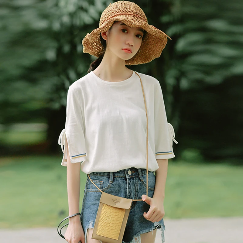 

BETHQUENOY T Shirt White Clothing Woman Plus Size Cotton Clothes Casual Vetemznt Femme Tee Shirt Tops Women 2021