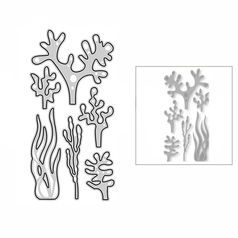 

New 2021 Coral Seagrass DIY Craft Metal Cutting Dies for Scrapbooking and Card Making Seaweed Decorative Embossing Mold No Stamp
