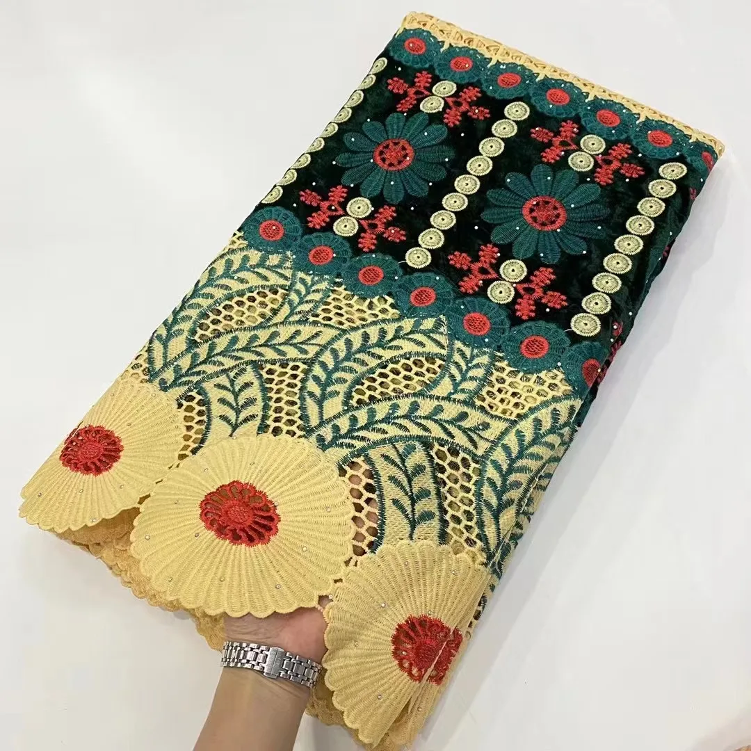 

Африканская кружевная ткань с вышивкой камнями 2021 высококачественный французский велюровый кружевной материал для Нигерии свадьбы