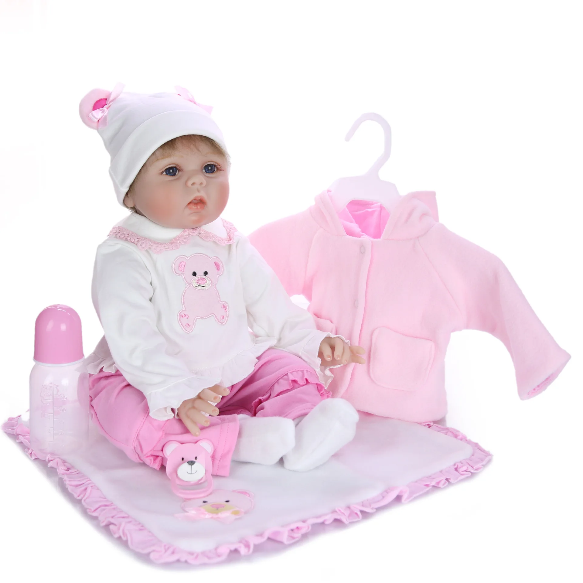Bebe Возрожденный силикон reborn baby dolls игрушки 22 дюймов 55ch детский подарок мягкие