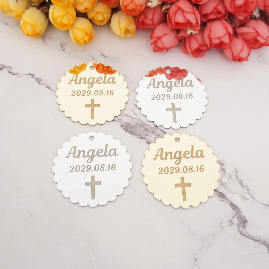 Персонализированные идеи Babyshower декоративные бирки акриловые зеркальные Свадебные сувениры маленькие 5 см 8 см круглые Пригласительные открытки вечерние подарки для гостей