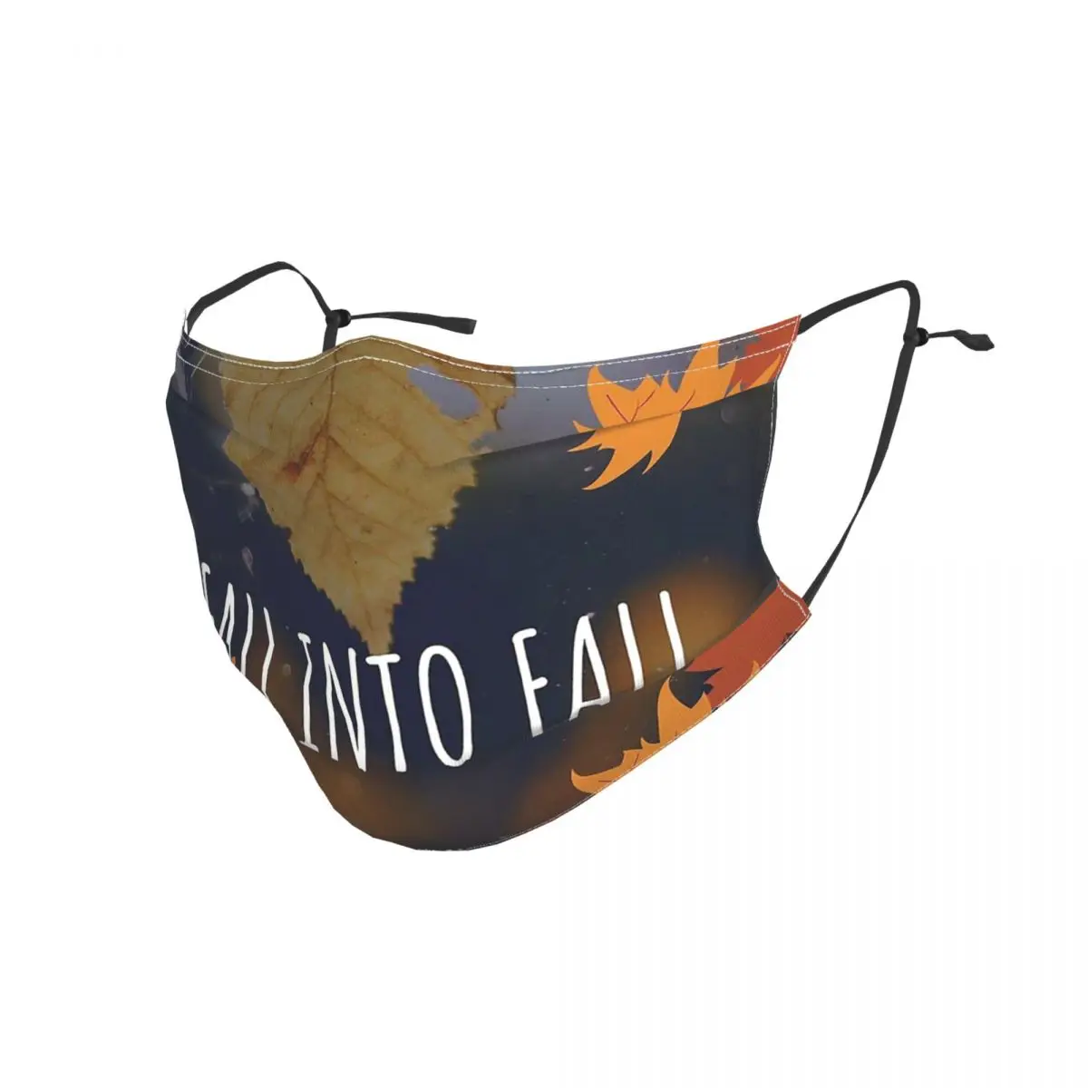 

Fall Into Fall Washable Mouth Face Mask Beautiful Fall Leaves Print Dust Proof with Filters Protection Cover Muffle for Adult