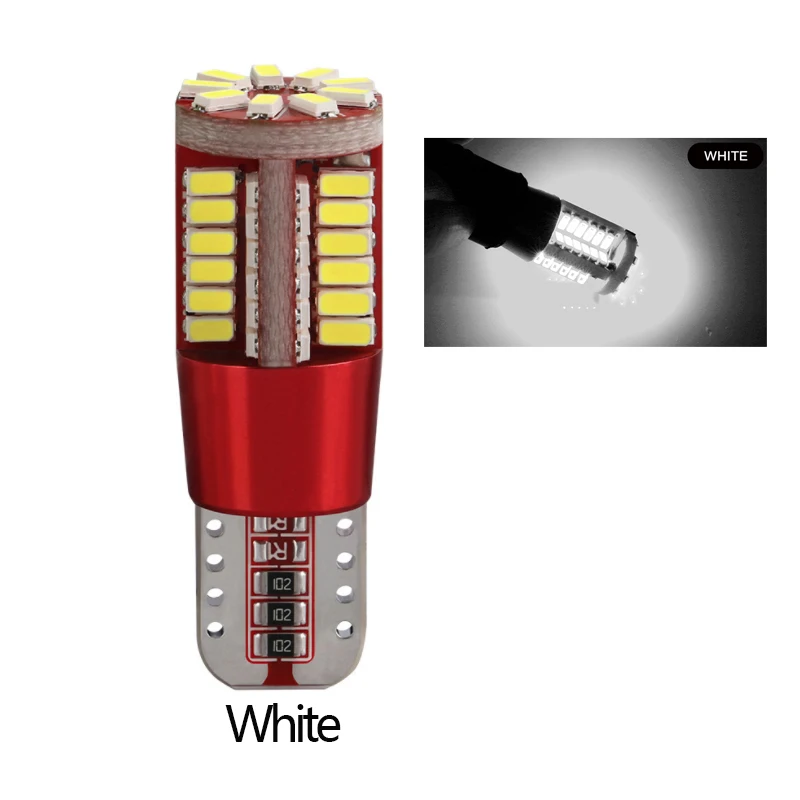 

10 шт. Canbus T10 W5W светодиодный лампы 3014 57SMD автомобильный внутренний габаритный фсветильник стояночный фонарь клиновидный Лампа 6000k белый 6000K без ошибок