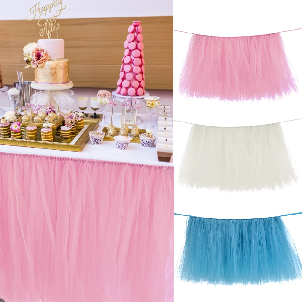 1 шт. юбка пачка для стола фатиновая посуда торжества Свадебные украшения