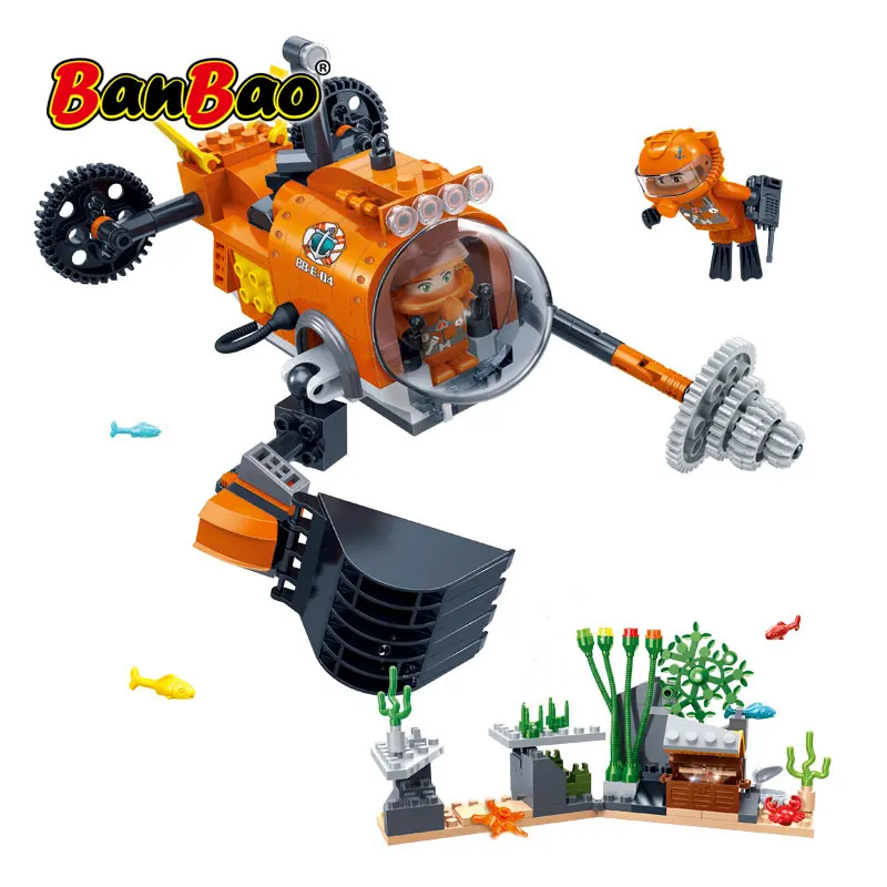 Строительные блоки для подводной лодки BanBao игрушки детей модель 7407 совместима с