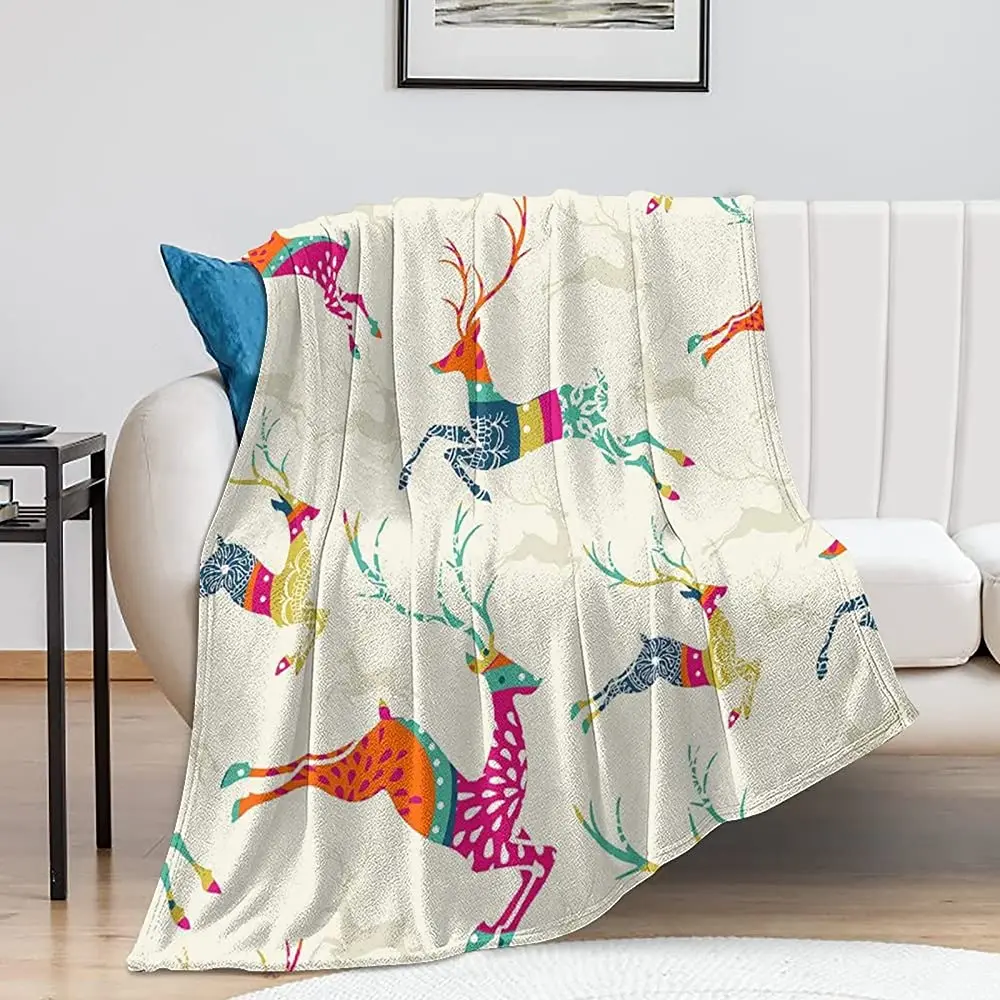 

Christmas Holiday Blanket Flannel Fleece Plush Warm Blankets for Winter Home Sofa Decor, Red Car and Xmas Tree Red Black