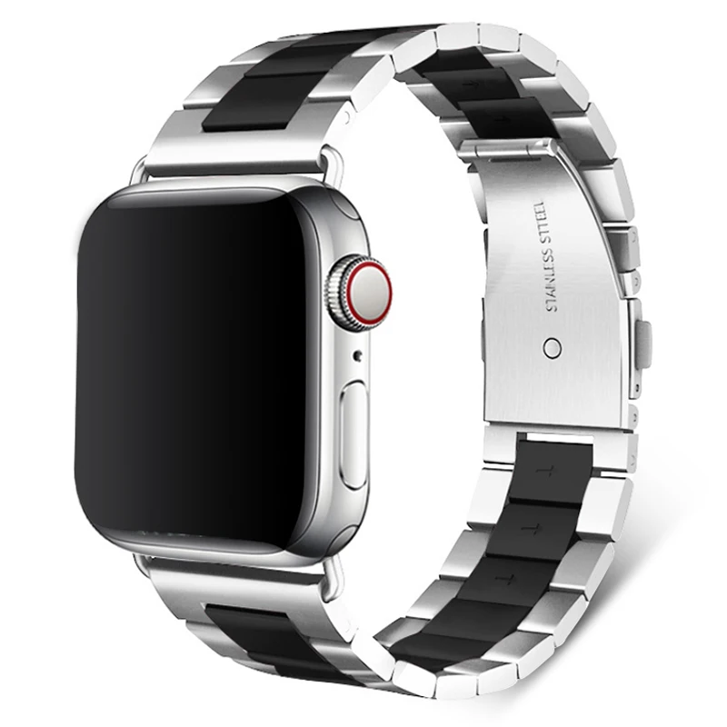 Mix black Ремешок из нержавеющей стали для Apple Watch 42 мм серия 5 4 3 2 1 сменная классическая версия для iWatch ремешок 38 мм металлический ремень - Цвет ремешка: Mix black
