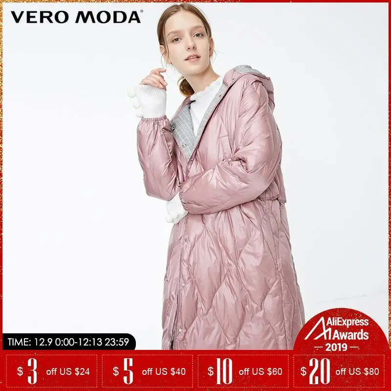 Vero Moda зимняя куртка на молнии с капюшоном и пуговицами из хлопка пуховик женский|