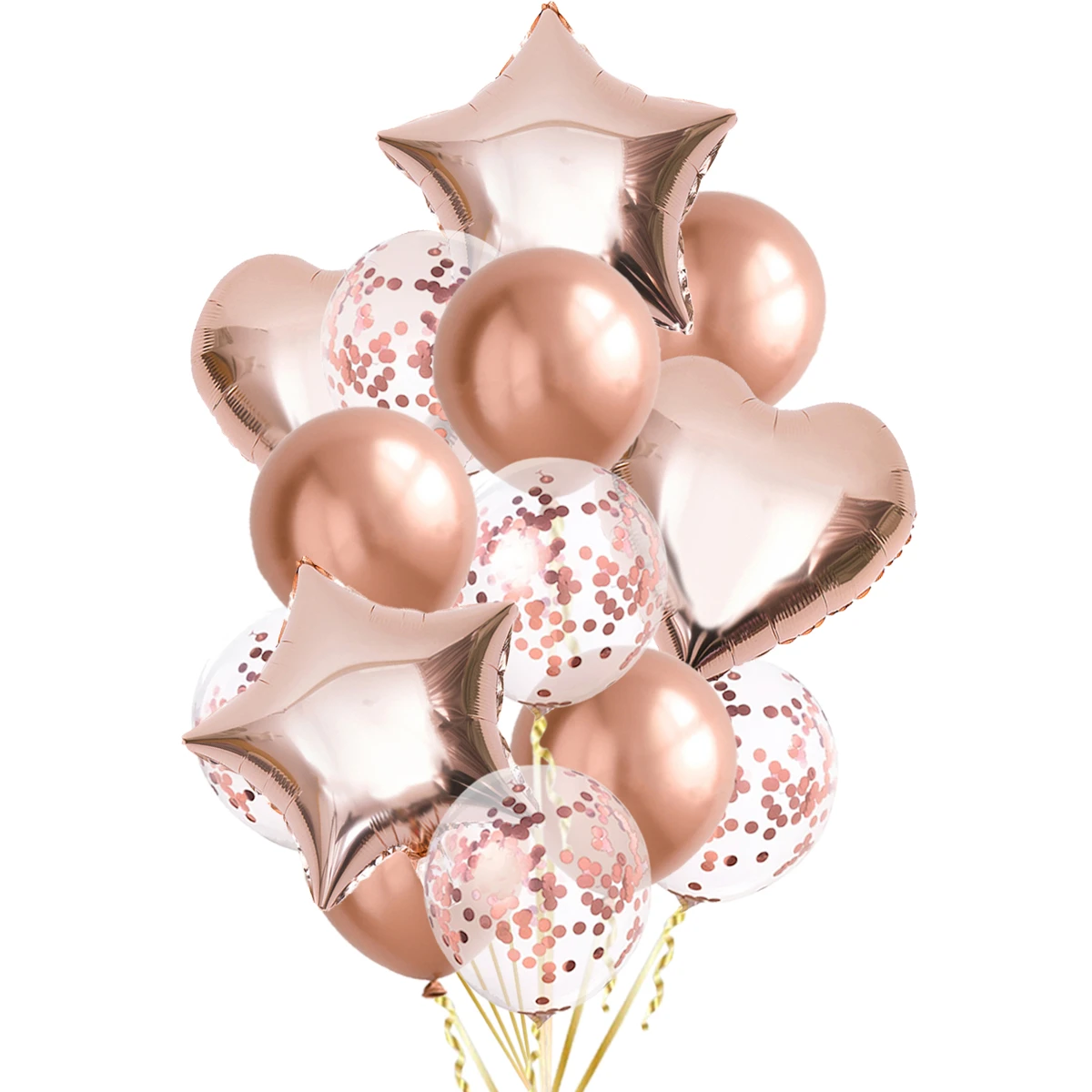 Золотые и серебряные латексные шары в форме сердца