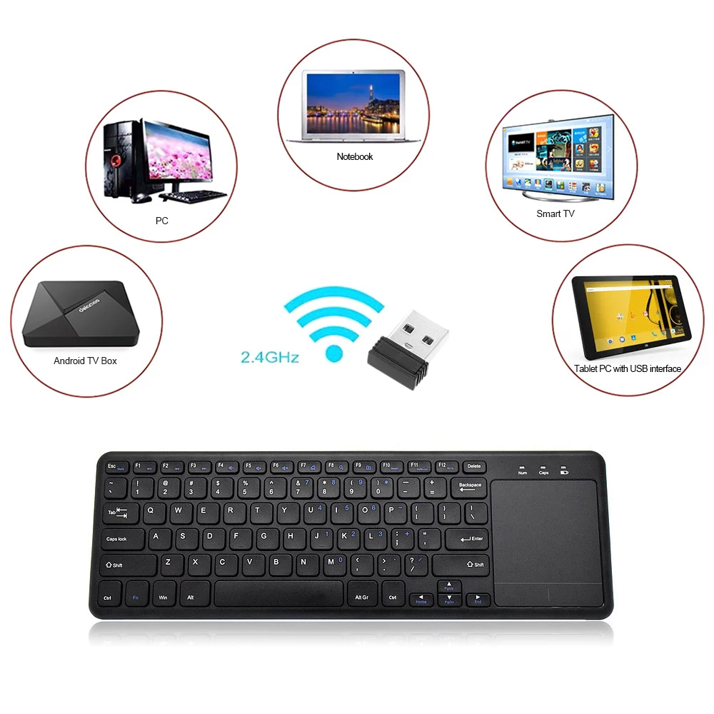 Ультратонкая беспроводная клавиатура 2 4G с многофункциональной сенсорной