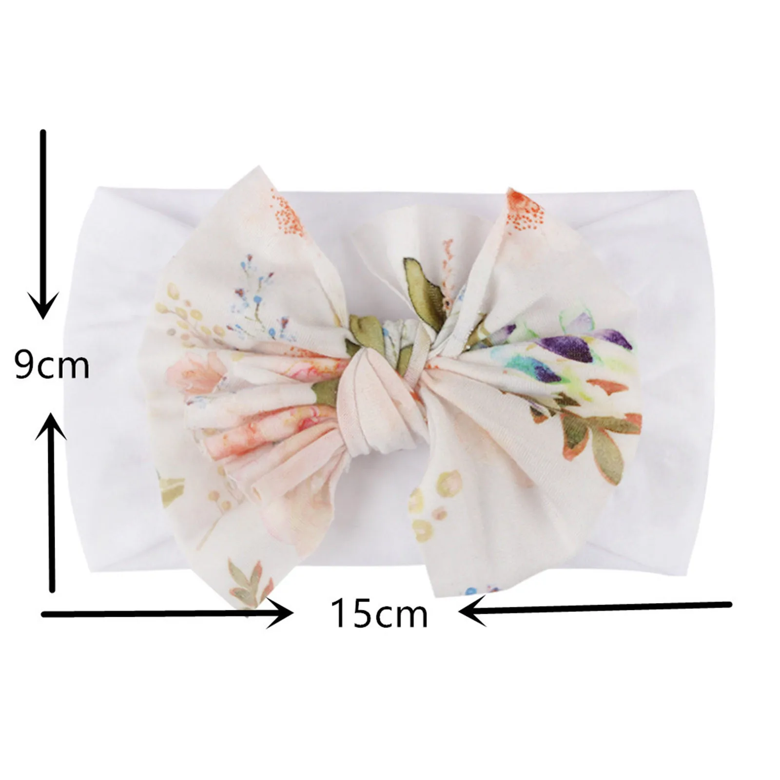 Повязка на голову с бантом и цветами для новорожденных девочек разноцветный