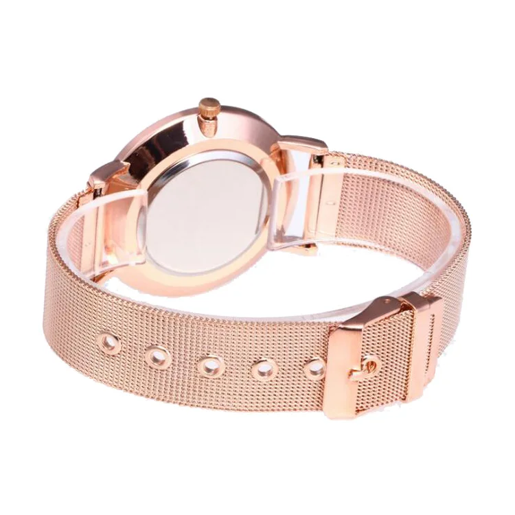 

Cross-border ebay wish fashion wire mesh with marble striped lady ultra-thin quartz watch