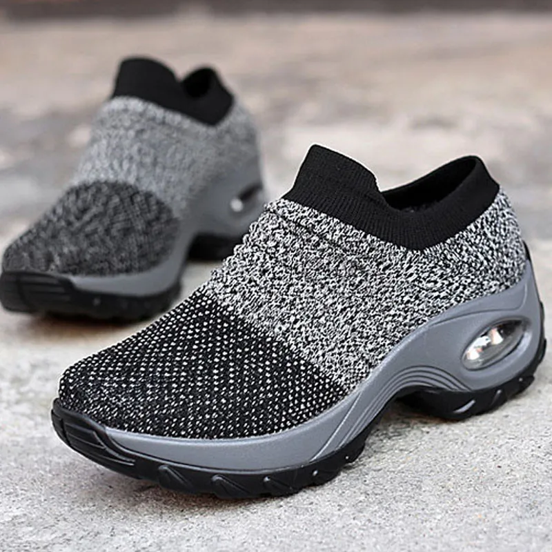 

2021 Women Running Shoes Platform Breathable Slip-On Sneakers Vulcanized Woemn Heighten Shoes Walking Sneakers Zapatillas Mujer