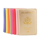 Персонализированная Кожаная Обложка для паспорта США, держатель для паспорта, американский кошелек, обложки для паспортов, для девочек и Америки