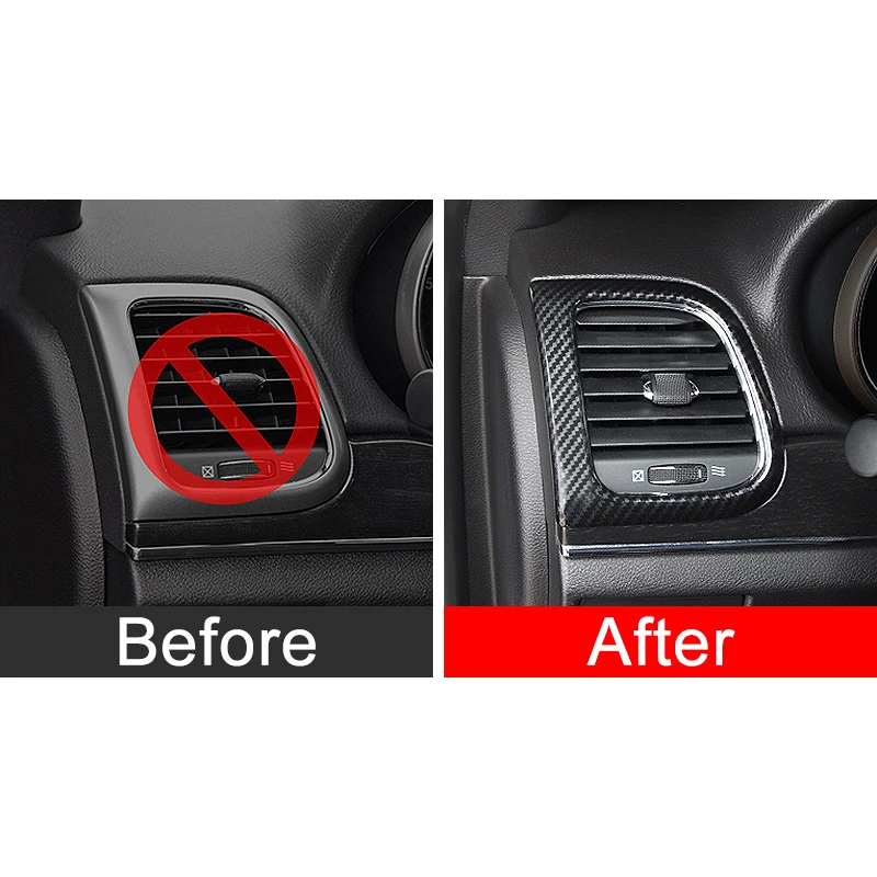 For Jeep Grand Cherokee WK2 2014 2015 2016 2017 2018 Carbon Car Inner Air Condition Vent Cover Trim Decorative Outlet Frame | Автомобили и