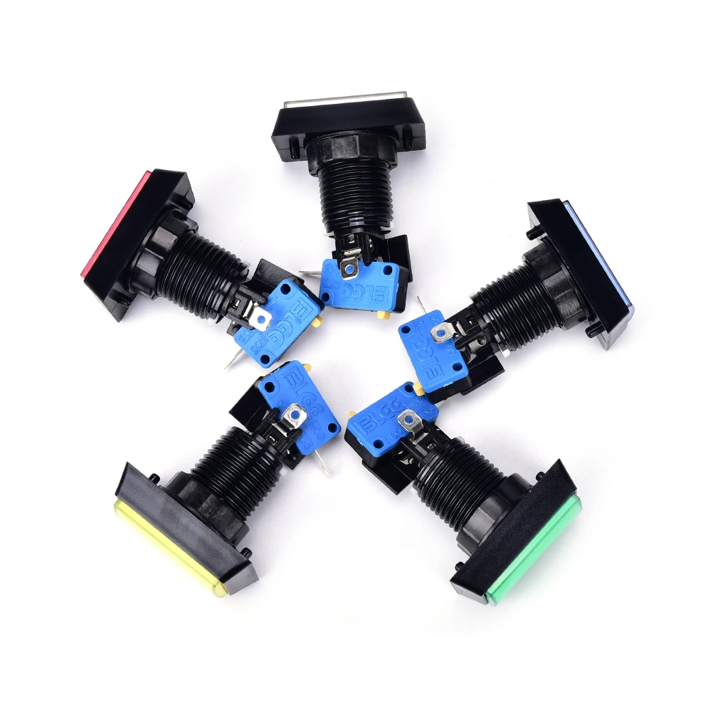 1 шт. игровая машина прямоугольная аркадная кнопка со светодиодной лампой с