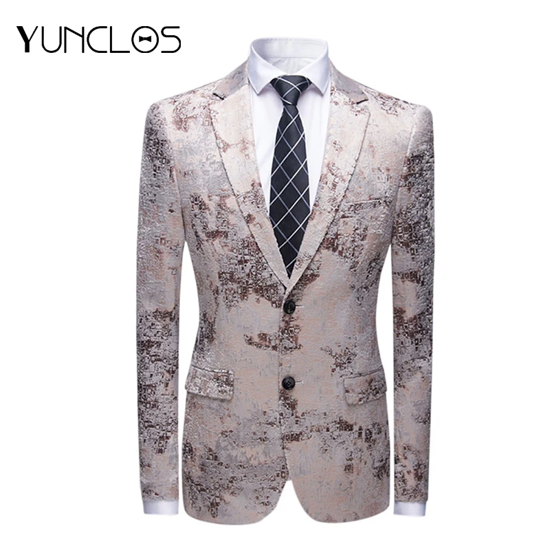Новинка Мужской Блейзер свадебный костюм мужской черный Жаккардовый блейзер с