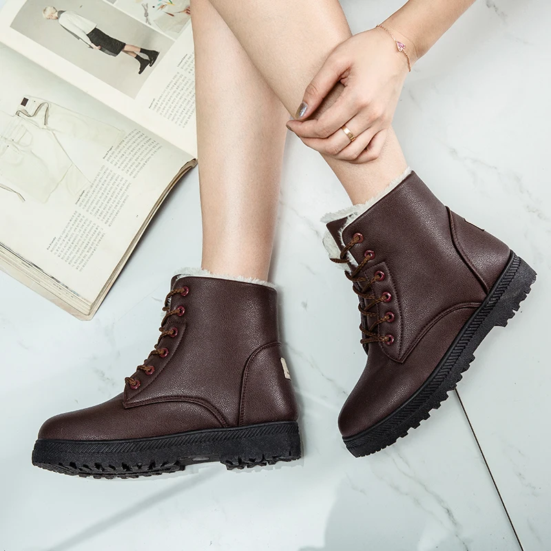 2020 зимние женские ботильоны сохраняющие тепло ботинки на меху водонепроницаемая