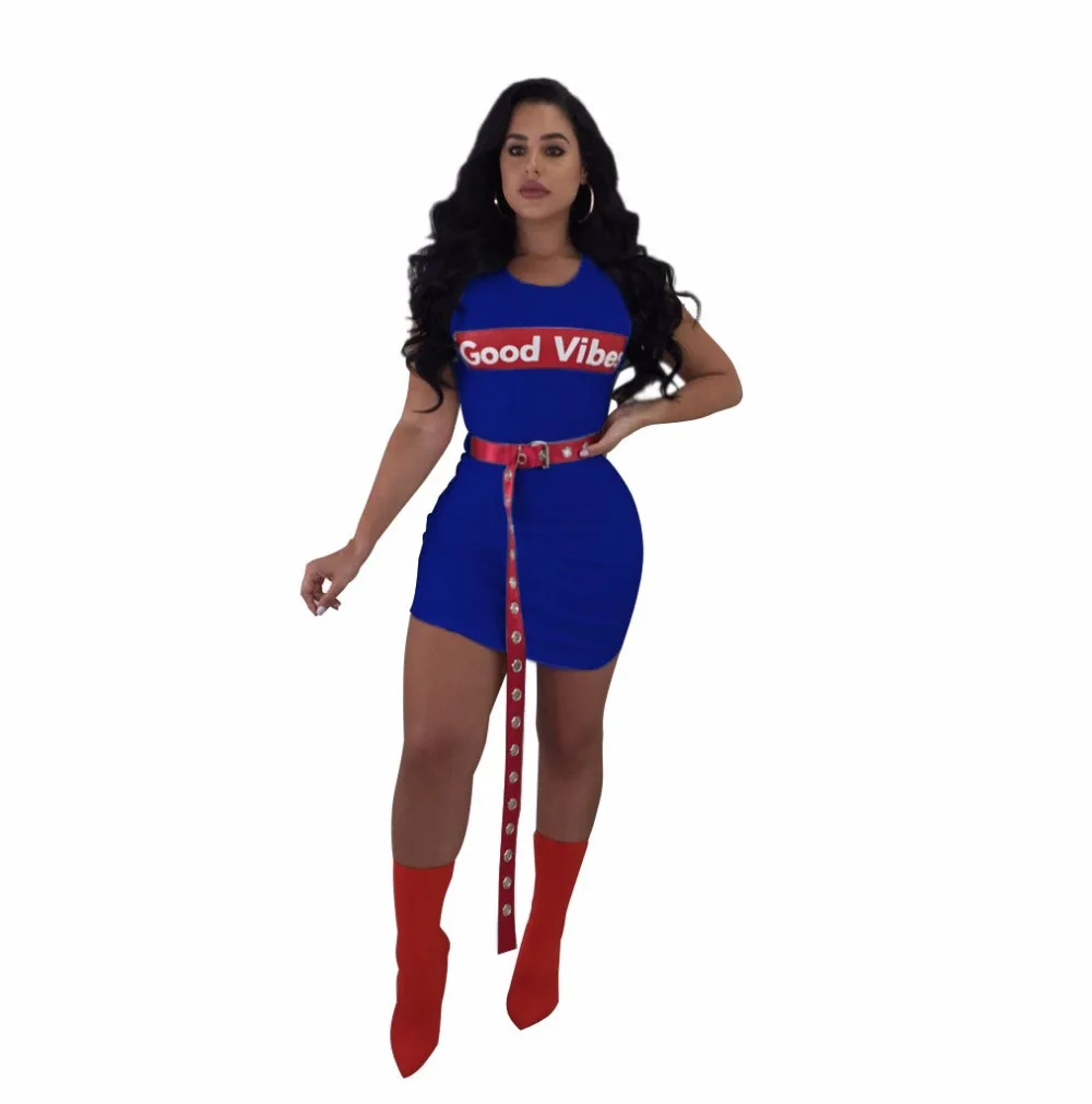 

New Women Bodycon Dress Letter Sleeveless Club Party Dresses With Sashes Sexy Clubwear