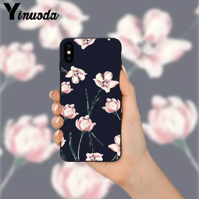 Yinuoda daisy черный ТПУ Мягкий силиконовый чехол для телефона Apple iPhone 8 7 6 6S Plus X XS MAX 5 5S SE